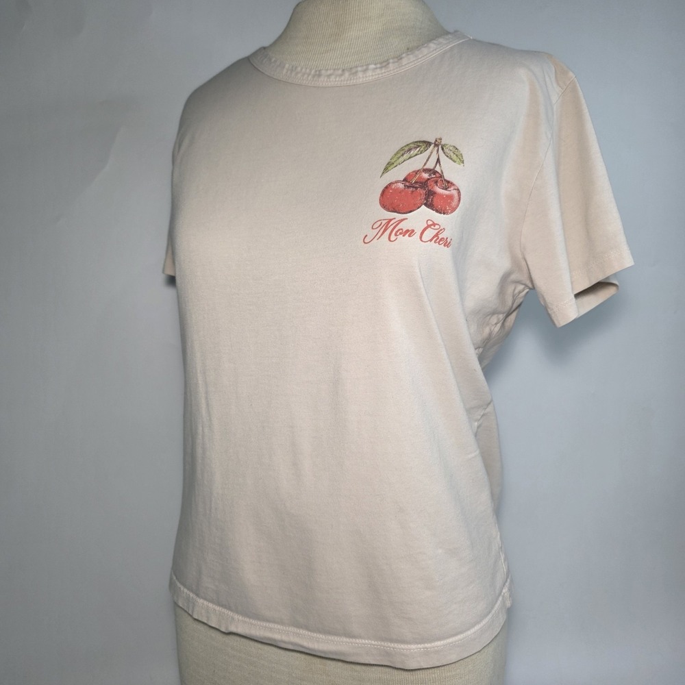 House Of Cotton Women's Mon Cheri Back Graphic Cherry T-shirt Garden Spring Wear
